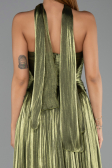Robe de Soirée Longue Mousseline Vert Huile ABU6322