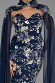 Robe de Soirée Longue Bleu Marine ABU6424