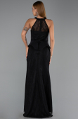 Robe de Soirée Longue Dantelle Noir ABU6425