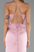 Robe de Soirée Longue Satin Poudre ABU6427