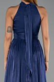 Robe de Soirée Longue Mousseline Bleu Marine ABU6428