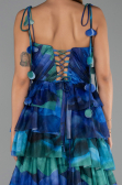 Robe de Soirée Longue Bleu Saxe ABU6430