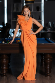 Robe de Soirée Longue Mousseline Orange ABU6354