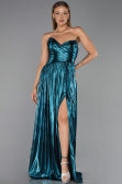 Robe de Soirée Longue Vert Pétrole ABU6196