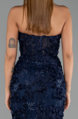 Robe Queue de Poisson Longue Bleu Marine ABU6516