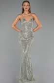 Robe de Soirée Longue Perlé Menthe ABU6433