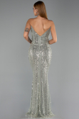 Robe de Soirée Longue Perlé Menthe ABU6433