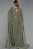 Robe De Soirée Grande Taille Longue Mousseline Vert ABU6435
