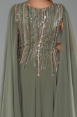 Robe De Soirée Grande Taille Longue Mousseline Vert ABU6435