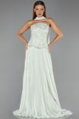 Robe de Soirée Longue Mousseline Menthe ABU6436