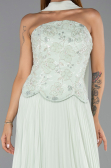 Robe de Soirée Longue Mousseline Menthe ABU6436