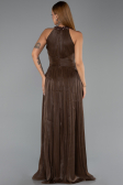 Robe de Soirée Longue Mousseline Brun ABU6437