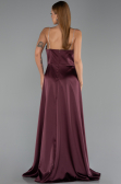 Robe de Soirée Longue Satin Prune ABU6130