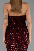 Robe de Soirée Longue Rouge Bordeaux ABU6439