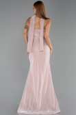Robe de Soirée Longue Perlé Poudre ABU6440