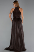 Robe de Soirée Longue Mousseline Brun ABU6441