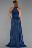 Robe de Soirée Longue Mousseline Bleu Marine ABU6441