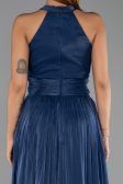 Robe de Soirée Longue Mousseline Bleu Marine ABU6441