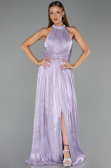 Robe de Soirée Longue Mousseline Lilas ABU6441