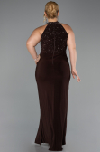 Robe de Soirée Grande Taille Longue Brun ABU6415