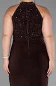 Robe de Soirée Grande Taille Longue Brun ABU6415