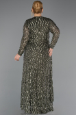 Robe De Soirée Grande Taille Longue Squameuse Kaki ABU6488