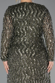 Robe De Soirée Grande Taille Longue Squameuse Kaki ABU6488