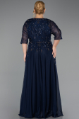 Robe De Soirée Grande Taille Longue Bleu Marine ABU6489