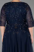 Robe De Soirée Grande Taille Longue Bleu Marine ABU6489