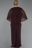 Robe de Soirée Grande Taille Longue Mousseline Brun ABU6490
