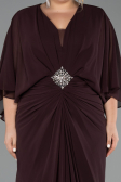 Robe de Soirée Grande Taille Longue Mousseline Brun ABU6490
