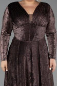 Robe de Soirée Grande Taille Longue Cuivre ABU6492
