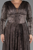 Robe de Soirée Grande Taille Longue Noir-Or ABU6492