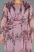 Robe De Soirée Grande Taille Longue Squameuse Poudre ABU6493