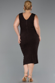 Robe Grande Taille Midi Brun ABK1492