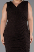 Robe Grande Taille Midi Brun ABK1492