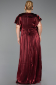 Robe Grande Taille Longue Mousseline Rouge Bordeaux ABU6423