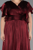 Robe Grande Taille Longue Mousseline Rouge Bordeaux ABU6423