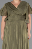 Robe Grande Taille Longue Mousseline Kaki ABU6423
