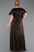 Robe Grande Taille Longue Mousseline Brun ABU6423