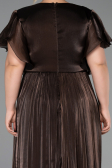 Robe Grande Taille Longue Mousseline Brun ABU6423