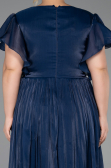 Robe Grande Taille Longue Mousseline Bleu Marine ABU6423