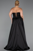 Robe De Soirée Grande Taille Longue Dantelle Noir ABU6395