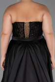 Robe De Soirée Grande Taille Longue Dantelle Noir ABU6395