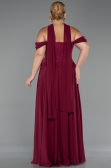 Robe de Soirée Grande Taille Longue Mousseline Prune ABU5551