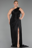 Robe De Soirée Grande Taille Longue Mousseline Noir ABU6513