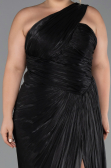 Robe De Soirée Grande Taille Longue Mousseline Noir ABU6513