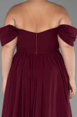 Robe De Soirée Grande Taille Mousseline Longue Couleur Cerise ABU3738