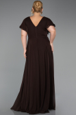 Robe Grande Taille Longue Mousseline Brun ABU1562