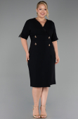 Robe De Invitation Grande Taille Midi Noir ABK2678